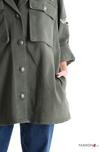 Camicia in Cotone maniche lunghe con colletto con bottoni con tasche - ph 4
