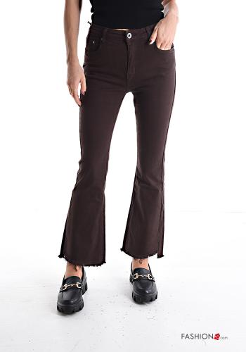 denim Cotton Trousers with buttons with zip with pockets - ph 1