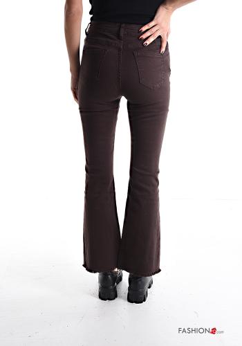 denim Cotton Trousers with buttons with zip with pockets - ph 2