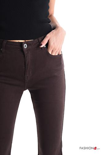 denim Cotton Trousers with buttons with zip with pockets - ph 4