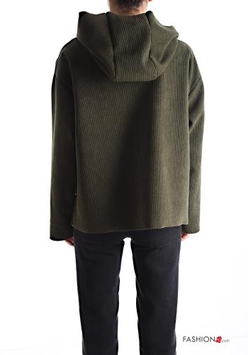 Cappotto senza fodera con bottoni con tasche con cappuccio - ph 2