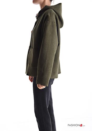 Cappotto senza fodera con bottoni con tasche con cappuccio - ph 3