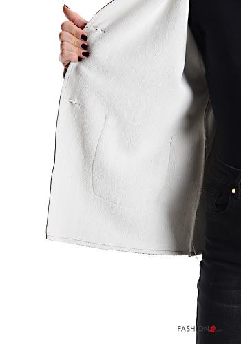 Cappotto senza fodera con bottoni con tasche con cappuccio - ph 6