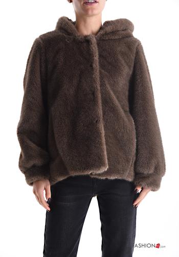 Bomber con fodera con bottoni con cappuccio - ph 1