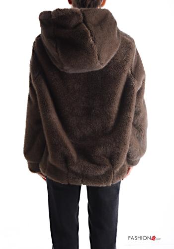 Bomber con fodera con bottoni con cappuccio - ph 2