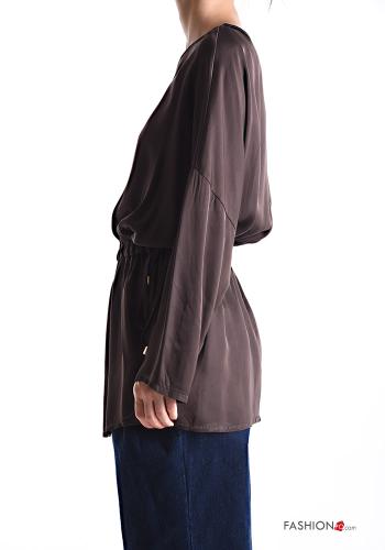 Blusa girocollo raso maniche lunghe con elastico - ph 3