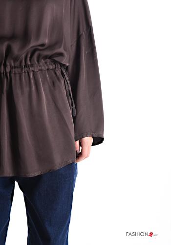 Blusa girocollo raso maniche lunghe con elastico - ph 4