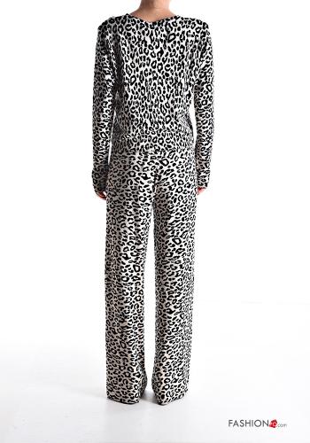 Animal print long sleeve crew neck Co-ord with elastic - ph 2