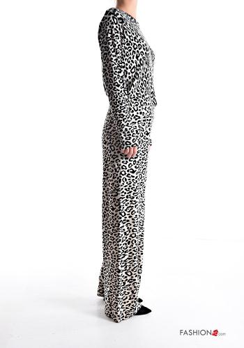 Animal print long sleeve crew neck Co-ord with elastic - ph 3