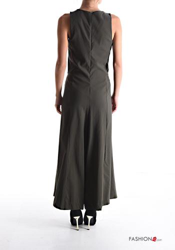sleeveless crew neck wide leg Jumpsuit with pockets with zip - ph 2