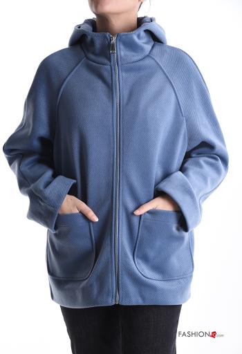 Chaqueta con bolsillos con capucha con forro con cremallera