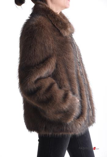 Cappotto con colletto senza fodera con bottoni con perle con strass - ph 3