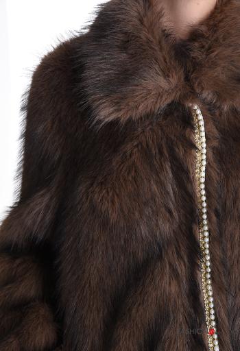 Cappotto con colletto senza fodera con bottoni con perle con strass - ph 4
