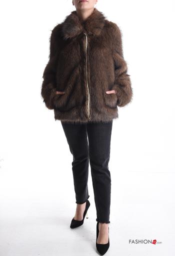 Cappotto con colletto senza fodera con bottoni con perle con strass - ph 5
