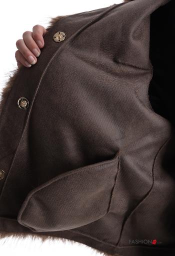 Cappotto con colletto senza fodera con bottoni con perle con strass - ph 6