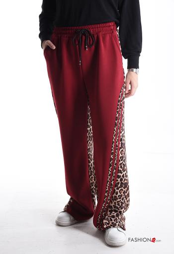 Pantalone sportivo lungo Fantasia animalier con tasche con elastico - ph 1