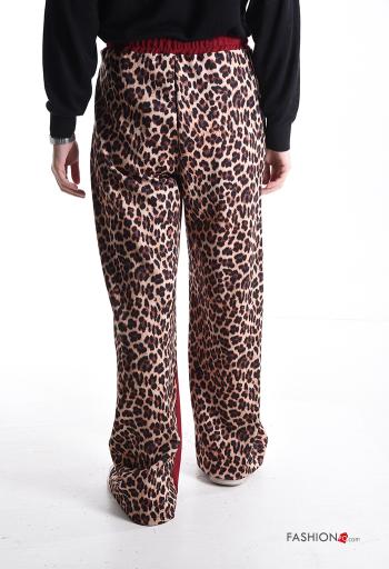 Pantalone sportivo lungo Fantasia animalier con tasche con elastico - ph 2