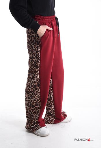 Pantalone sportivo lungo Fantasia animalier con tasche con elastico - ph 3