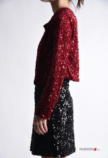Giacca in velluto maniche lunghe con paillettes - ph 3