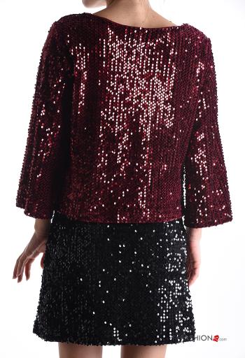 long sleeve crew neck Blouse with sequins - ph 2