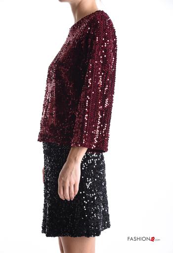 long sleeve crew neck Blouse with sequins - ph 3