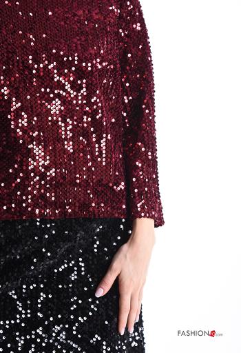 long sleeve crew neck Blouse with sequins - ph 4