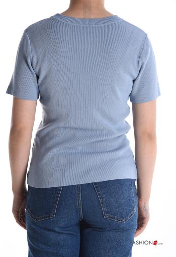T-shirt maniche corte costine girocollo - ph 2