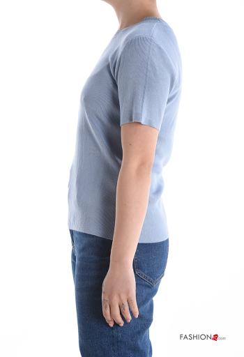 T-shirt maniche corte costine girocollo - ph 3