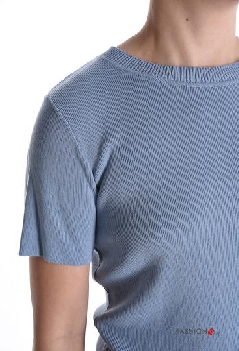 T-shirt maniche corte costine girocollo - ph 4