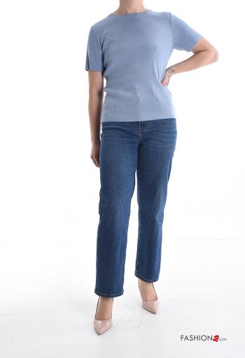 T-shirt maniche corte costine girocollo - ph 5