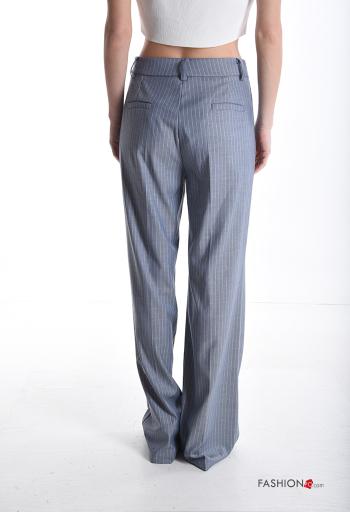 Striped Trousers with buttons with zip with pockets - ph 2