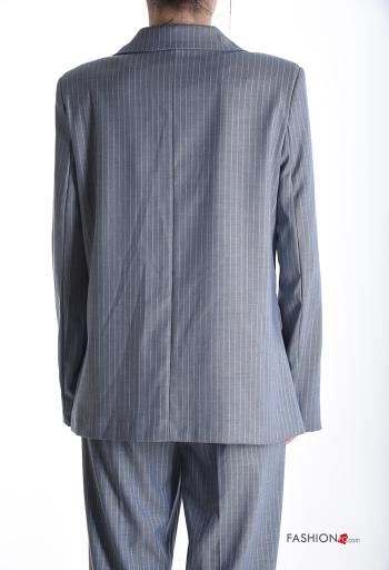 Blazer maniche lunghe Fantasia righe con bottoni con fodera - ph 2
