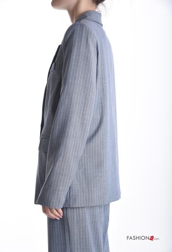 Blazer maniche lunghe Fantasia righe con bottoni con fodera - ph 3
