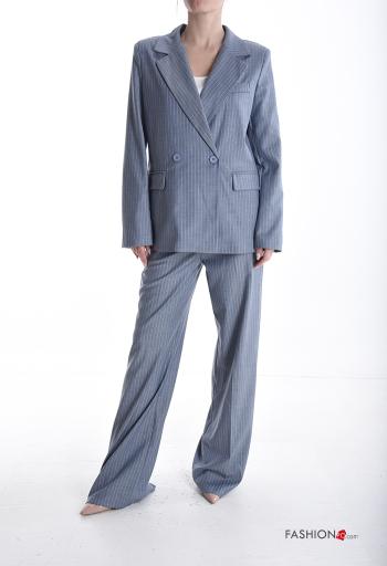 Blazer maniche lunghe Fantasia righe con bottoni con fodera - ph 5