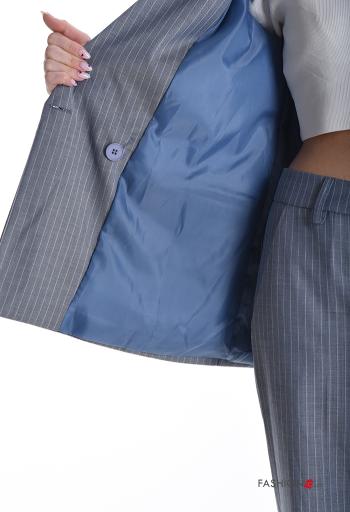 Blazer maniche lunghe Fantasia righe con bottoni con fodera - ph 6