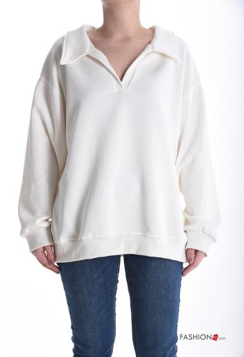 Felpa in Cotone maniche lunghe con colletto - ph 1