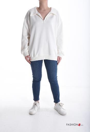 Felpa in Cotone maniche lunghe con colletto - ph 5