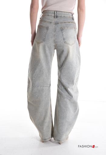 Jeans in Cotone con tasche con bottoni con zip - ph 2