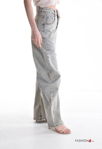 Jeans in Cotone con tasche con bottoni con zip - ph 3