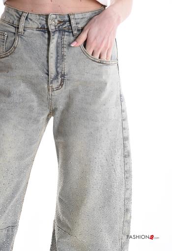 Jeans in Cotone con tasche con bottoni con zip - ph 4