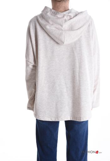 Felpa in Cotone maniche lunghe con zip con cappuccio - ph 2