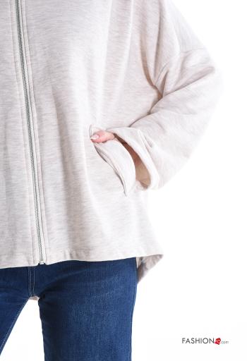Felpa in Cotone maniche lunghe con zip con cappuccio - ph 4