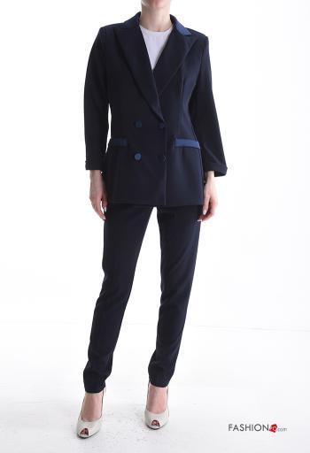 Tailleur raso con bottoni senza fodera