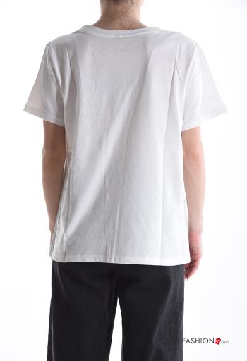 Embroidered short sleeve crew neck Cotton T-shirt - ph 2