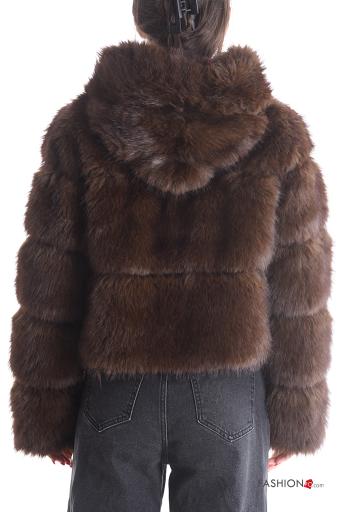 Casaco de Pelo Sintético com forro com capuz com fecho com bolsos - ph 2