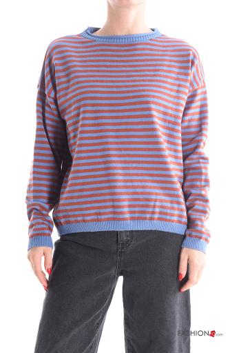 Maglione maniche lunghe girocollo Fantasia righe