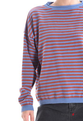Maglione maniche lunghe girocollo Fantasia righe - ph 4