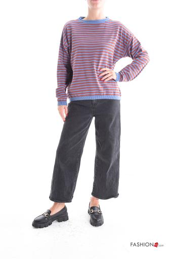 Maglione maniche lunghe girocollo Fantasia righe - ph 5