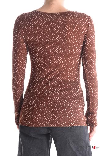 Polka-dot Cashmere Blend Long sleeved top boat neckline - ph 2