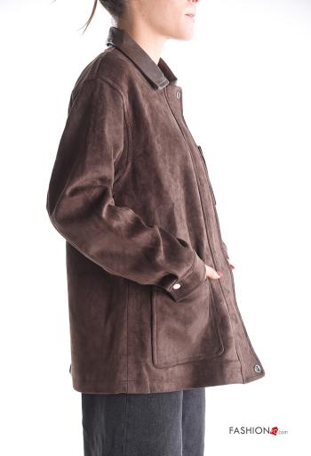 Blusão manga comprida com gola com botões com fecho com forro - ph 3